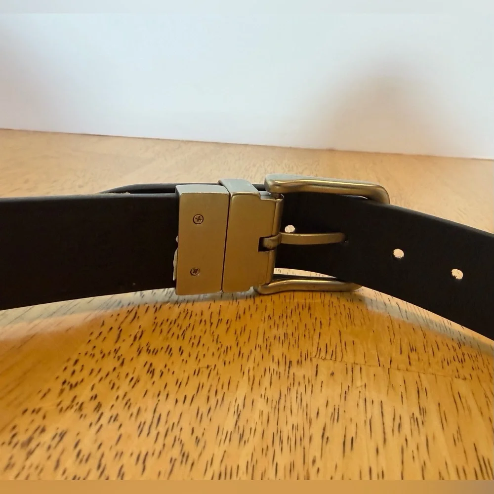 Levis Boy's Reversible Nickel Logo Patch Belt L 30-32 Brown/Black